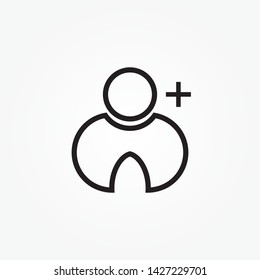 Add user icon. Add new user account or add new friend line art vector icon for apps and websites 