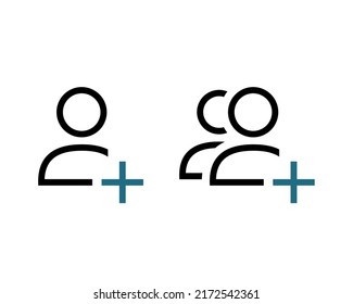 Add user icon. New profile account. Add new friend.  Create group. Vector illustration