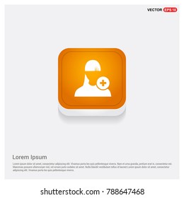 Add user icon Orange Abstract Web Button