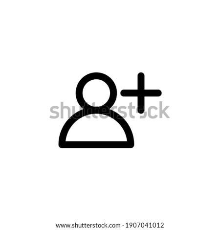 Add user icon in outline style. Icon for user management.