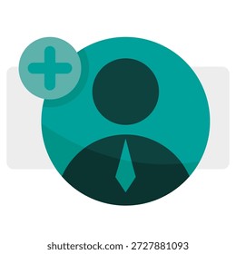 Ícone Adicionar usuário. Símbolo de pessoa adicional. Vetor da nova conta. Emblema de criação de perfil. EPS 10.