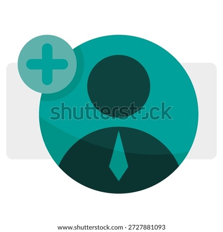 Add user icon. Plus person symbol. New account Vector. Profile creation emblem. EPS 10.