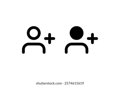 Add User Icon with Plus Sign Vector.