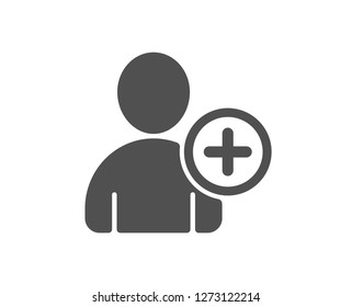 Add User icon. Profile Avatar sign. Person silhouette symbol. Quality design element. Classic style icon. Vector