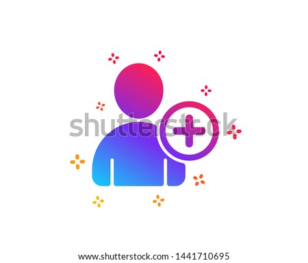 Add User icon. Profile Avatar sign. Person silhouette symbol. Dynamic shapes. Gradient design add User icon. Classic style. Vector