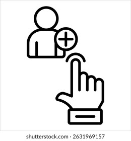Add User Icon. Simple Vector Outline Illustration
