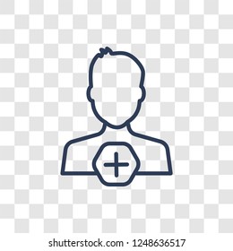 Add user icon. Trendy linear Add user logo concept on transparent background from User Interface and Web Navigation collection