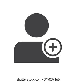 add user Icon vector flat design