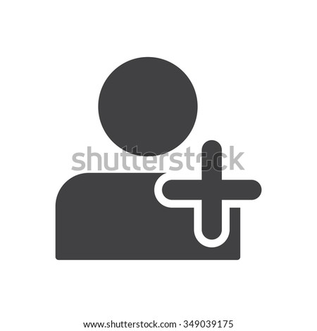 add user Icon vector flat design