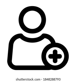 Agregar icono de usuario en estilo de línea para cualquier proyecto, usar para presentación de aplicación móvil del sitio web
