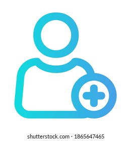 Add User icon vector illustration in gradient style for any projects, use for website mobile app presentation