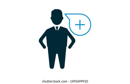 Add user icon. Add user vector on white background. Add user used for web and mobile apps.