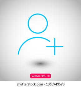 Add User Icon. Vector people icon. New Profile vector icon. Person illustration. Business User Icon. User Group symbol. Male user symbol