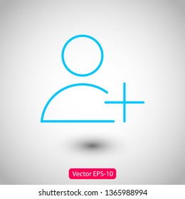 Add User Icon. Vector people icon. New Profile vector icon. Person illustration. Business User Icon. User Group symbol. Male user symbol