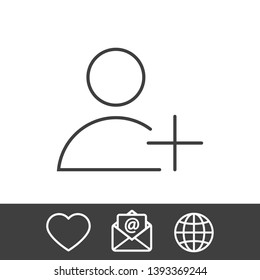 Add User Icon. Vector people icon. New Profile vector icon. Person illustration. Business User Icon. User Group symbol. Male user symbol