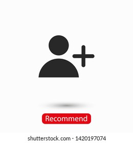 Add User Icon. Vector people icon. New Profile vector icon. Person illustration. Business User Icon. User Group symbol. Male user symbol