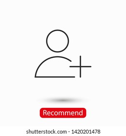 Add User Icon. Vector people icon. New Profile vector icon. Person illustration. Business User Icon. User Group symbol. Male user symbol