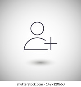 Add User Icon. Vector people icon. New Profile vector icon. Person illustration. Business User Icon. User Group symbol. Male user symbol