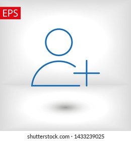 Add User Icon. Vector people icon. New Profile vector icon. Person illustration. Business User Icon. User Group symbol. Male user symbol