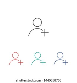 Add User Icon. Vector people icon. New Profile vector icon. Person illustration. Business User Icon. User Group symbol. Male user symbol