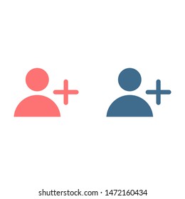 Add User Icon. Vector people icon. New Profile vector icon. Person illustration. Business User Icon. User Group symbol. Male user symbol