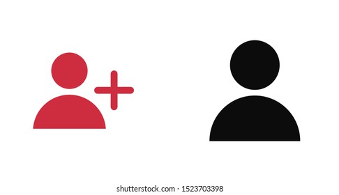 Add User Icon. Vector people icon. New Profile vector icon. Person illustration. Business User Icon. User Group symbol. Male user symbol