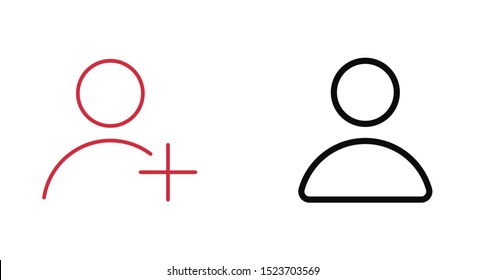 Add User Icon. Vector people icon. New Profile vector icon. Person illustration. Business User Icon. User Group symbol. Male user symbol
