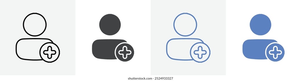 add user icon vector set use for web