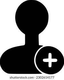 Agregar ilustración de símbolo vectorial de icono de usuario