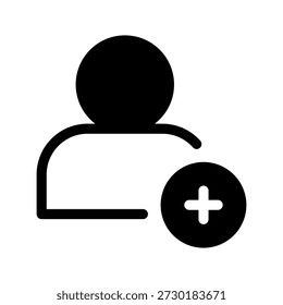 Adicionar ilustração de design de símbolo de vetor de ícone de usuário