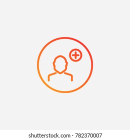 Add user icon.gradient illustration isolated vector sign symbol
