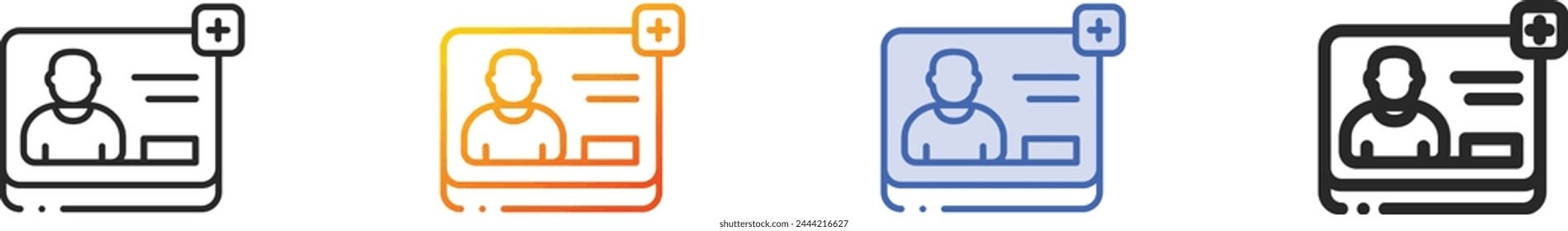 add user icon.Thin Linear, Gradient, Blue Stroke and bold Style Design Isolated On White Background