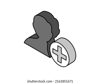 Add user isometric design icon. Vector web illustration. 3d colorful concept