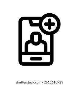 add user line icon. Clean and minimalist vector icon for websites, mobile apps, presentations, and logos. Fully scalable and customizable for any project.