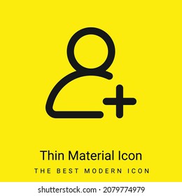 Add User minimal bright yellow material icon