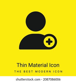 Add User minimal bright yellow material icon