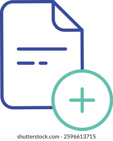 Add user outline dual color vector illustration icon design