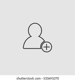 add user outline icon vector, can be used for web and mobile design