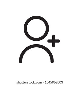 Add user, add person icon in trendy outline style design. Vector graphic illustration. Add user icon for website design, logo, and ui. Editable vector stroke. Pixel perfect. EPS 10.