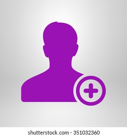 Add user sign icon. Add friend symbol