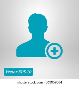 Add user sign icon. Add friend symbol
