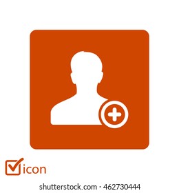 Add user sign icon. Add friend symbol