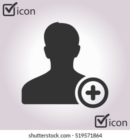 Add user sign icon. Add friend symbol