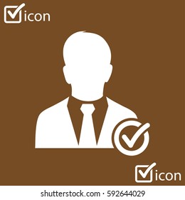 Add user sign icon. Add friend symbol. Flat design style.