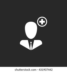 Add user sign simple icon on  background