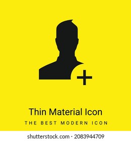 Añadir usuario a la red social icono de material amarillo brillante mínimo