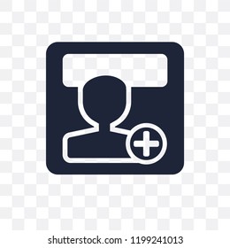 Add user transparent icon. Add user symbol design from Web navigation collection. Simple element vector illustration on transparent background.