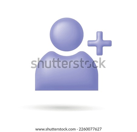Add user UI design. Add user from the group chat or app. Vector illustration. Vector in 3d style. Eps 10
