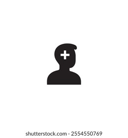 Add user vector flat icon. Person profile with plus symbol. vector illustration