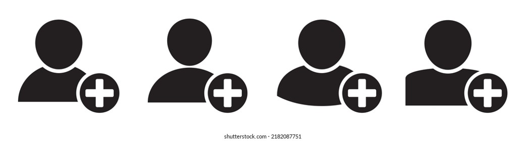 Add user vector Icon. New profile illustration symbol. Avatar sign or logo.